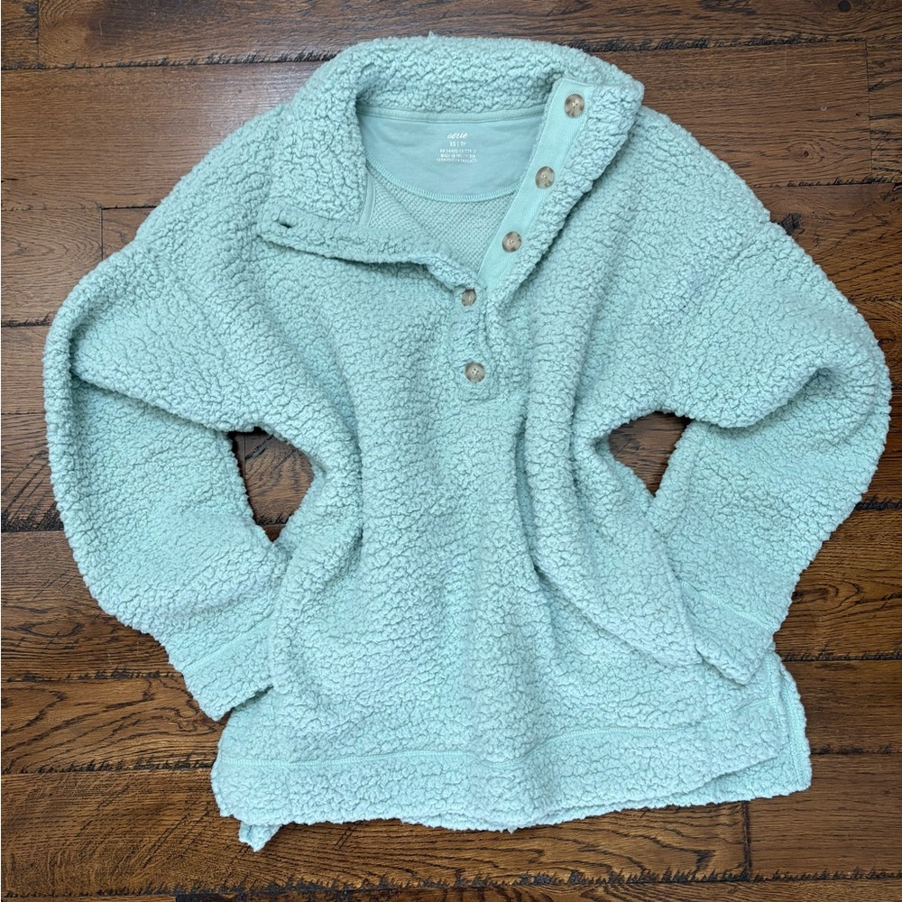 Aerie Light blue Sherpa with Button Accents